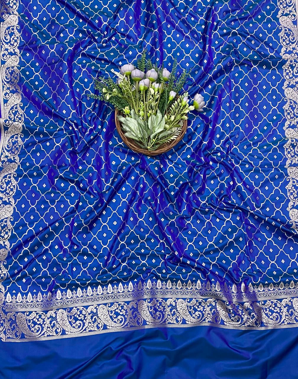 96D Banarasi Silk Royal Blue Suit Fabric / CKC Banarasi Edit