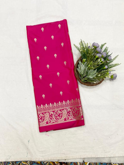 95D Banarasi Silk Hot Pink Suit Fabric / CKC Banarasi Edit