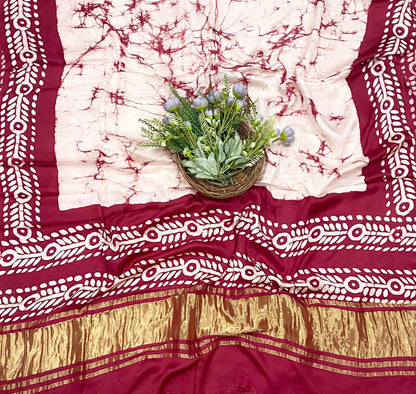 50D Modal Silk Red Suit Fabric / CKC Jaipuri Suits