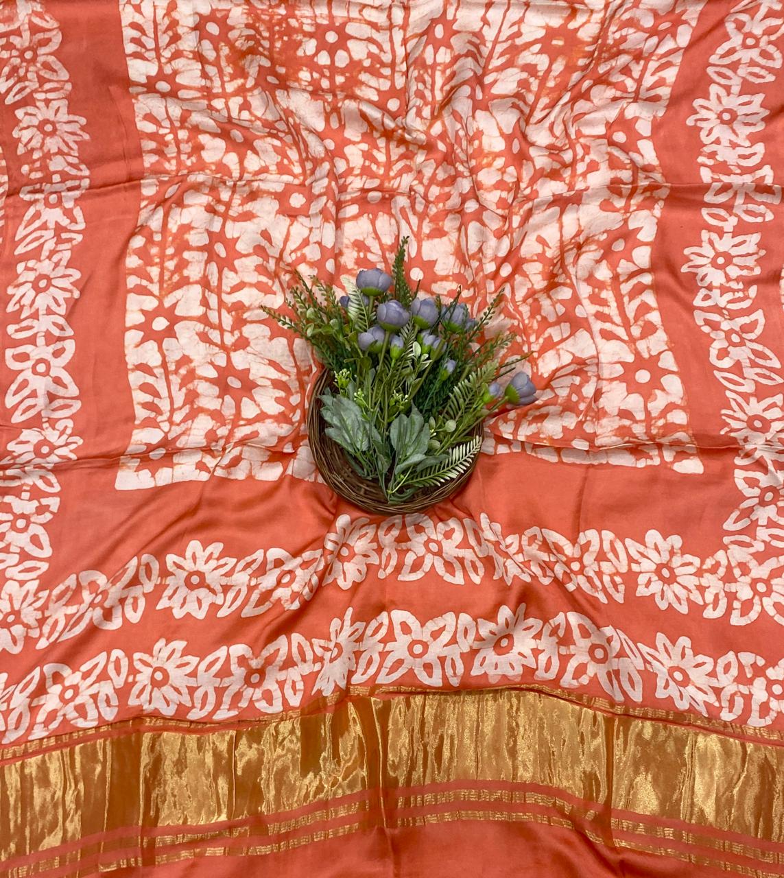 51D Modal Silk Orange Suit Fabric / CKC Jaipuri Suits