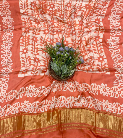 51D Modal Silk Orange Suit Fabric / CKC Jaipuri Suits