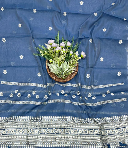 47D Jamdani Denim Blue Suit Fabric / CKC Jamdani Suits