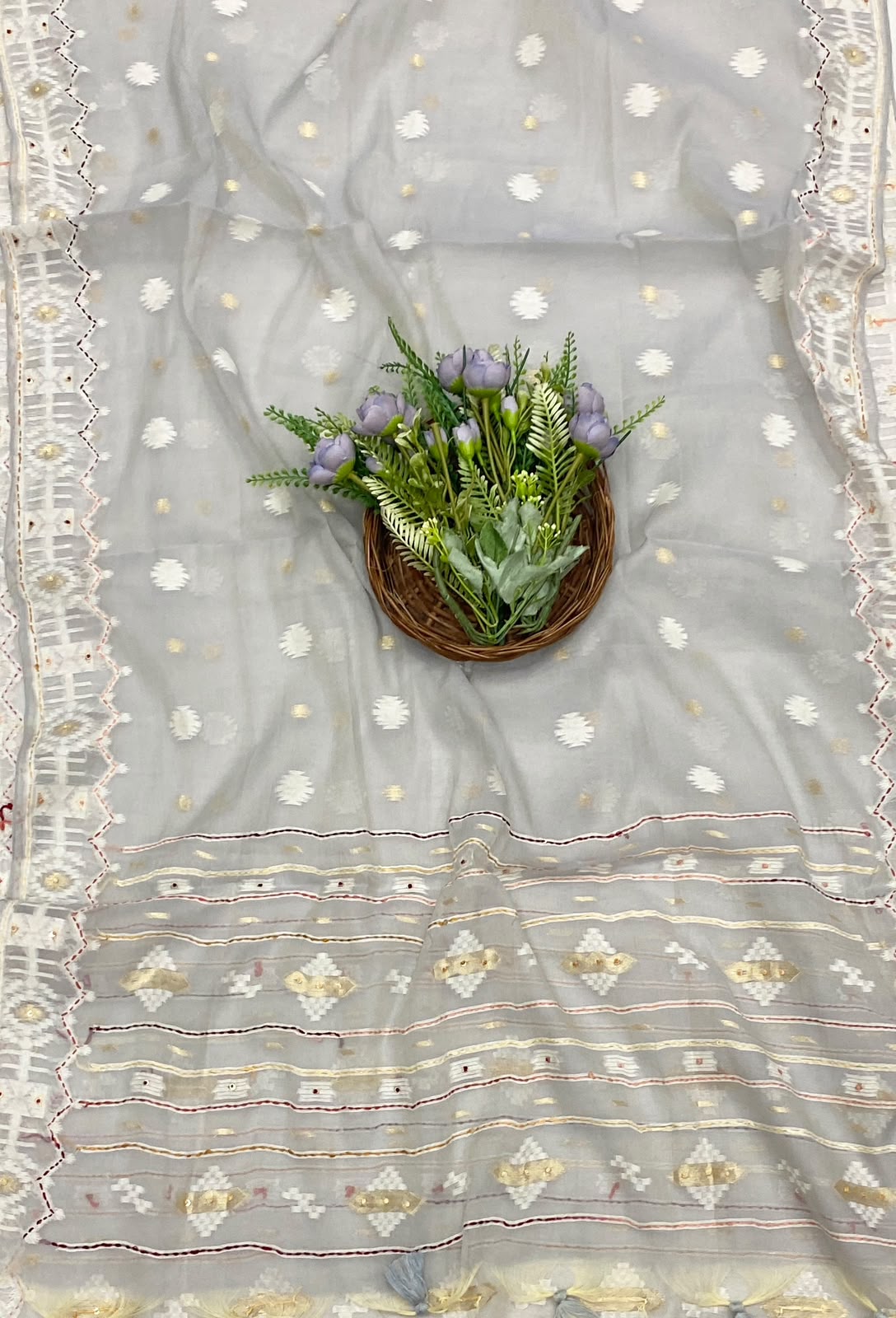 127D Mul Cotton Dusty Ice Blue Suit Fabric / CKC Mul Cotton