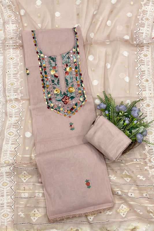 Mul Cotton Dusty Pink Suit Fabric - Studio CKC