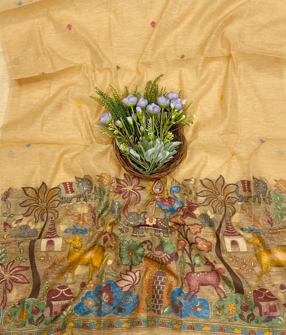 154D Mul Chanderi Dusty Skin Suit Fabric/ CKC Mul Cotton