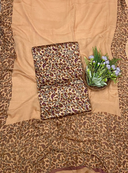 159D Dupion Silk Peach Suit Fabric / CKC Banarasi Edit