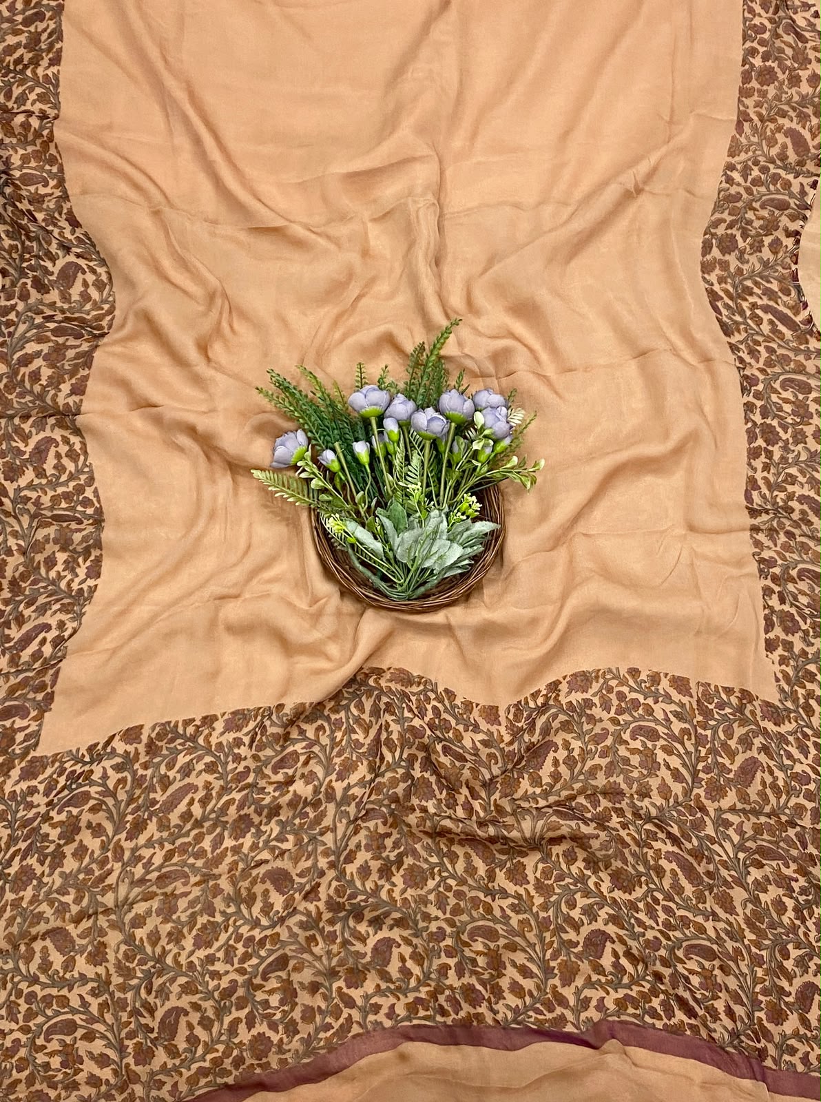159D Dupion Silk Peach Suit Fabric / CKC Banarasi Edit