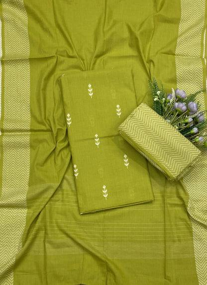 100D Cotton Green suit Fabric / CKC Cotton Bazaar