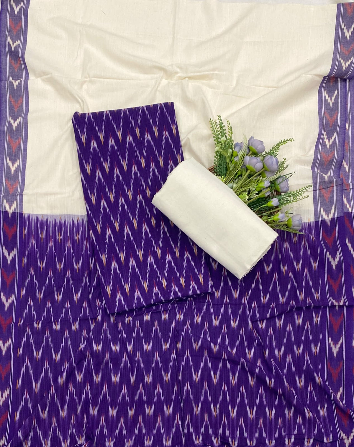 111D Cotton Purple suit Fabric / CKC Cotton Bazaar