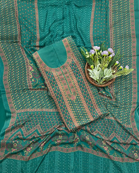 Crepe Dark Sea Green Suit Fabric - Studio CKC