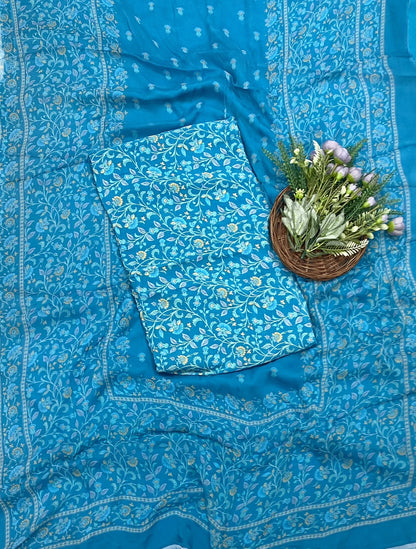 41D Crepe Blue Suit Fabric / CKC Crepe Suits