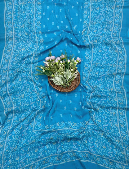 41D Crepe Blue Suit Fabric / CKC Crepe Suits