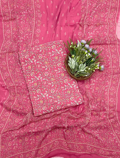 42D Crepe Carrot Pink Suit Fabric / CKC Crepe Suits