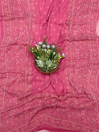 42D Crepe Carrot Pink Suit Fabric / CKC Crepe Suits