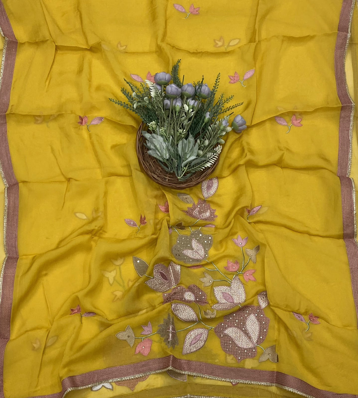 65D Organza Yellow Suit Fabric/ CKC Partywear Collection