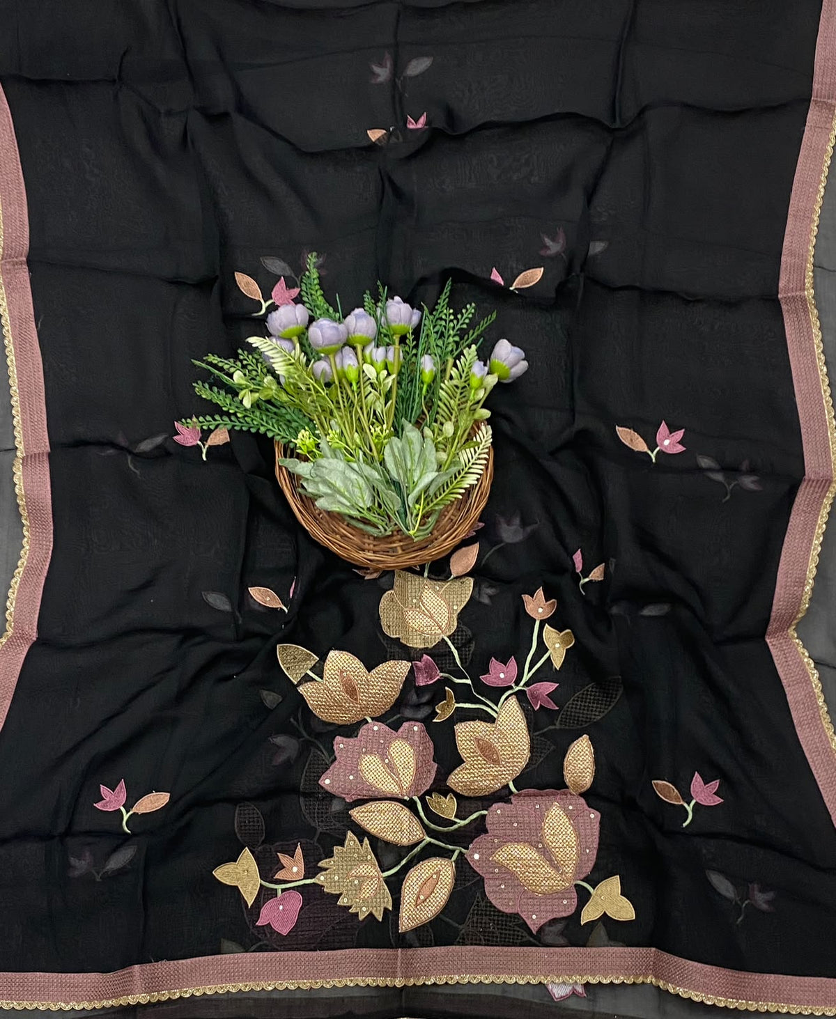 66D Organza Black Suit Fabric/ CKC Partywear Collection