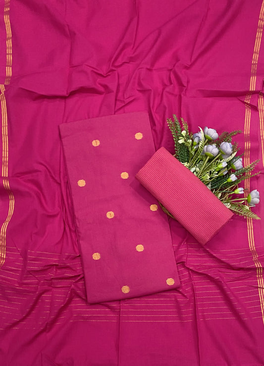 Cotton Dark Pink suit Fabric - Studio CKC