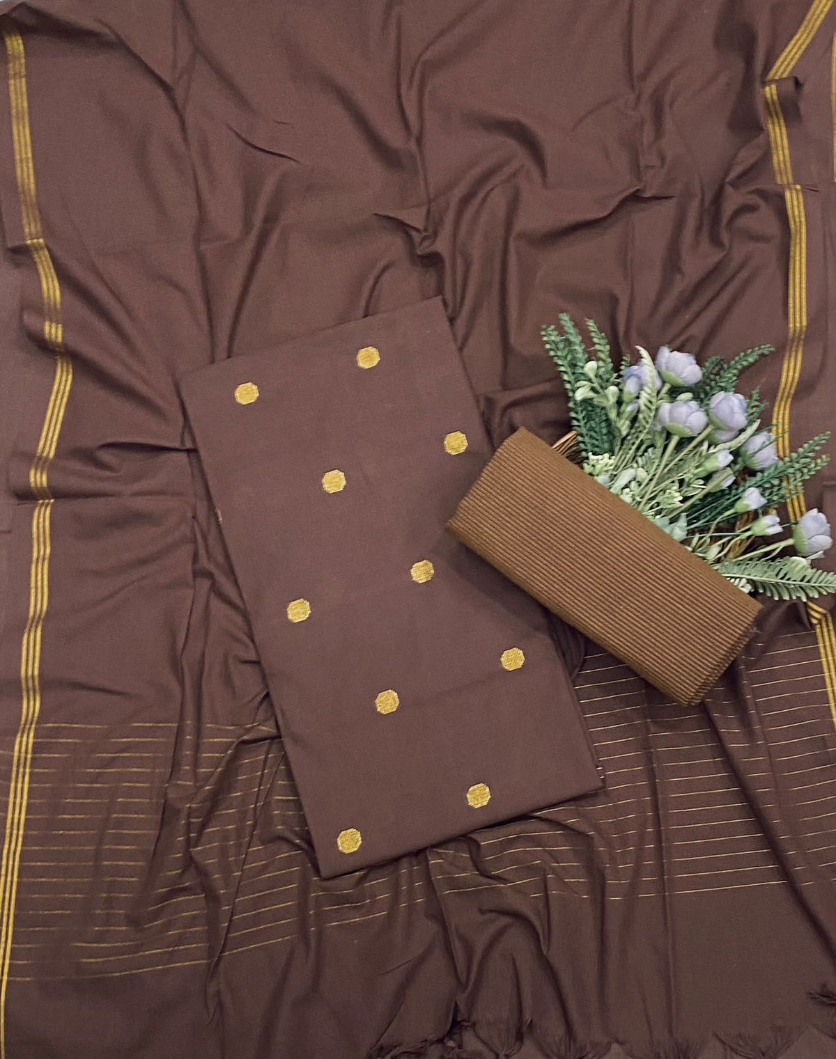 124D Cotton Brown suit Fabric / CKC Cotton Bazaar