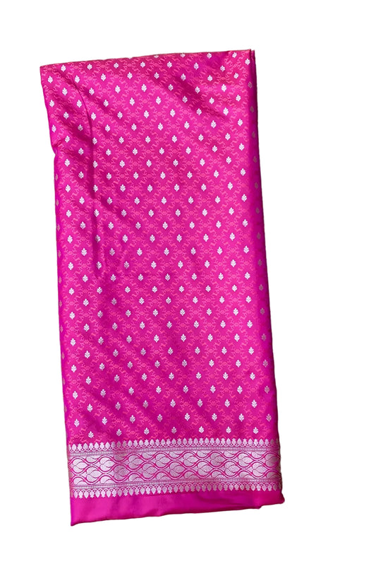 Banarasi Silk Majenta Suit Fabric - Studio CKC