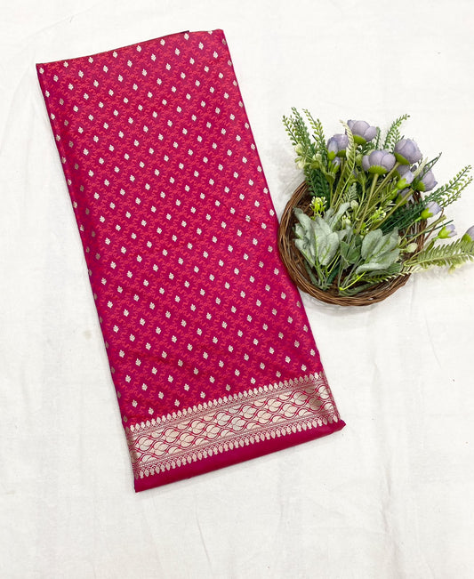 Banarasi Silk Dark Pink Suit Fabric - Studio CKC