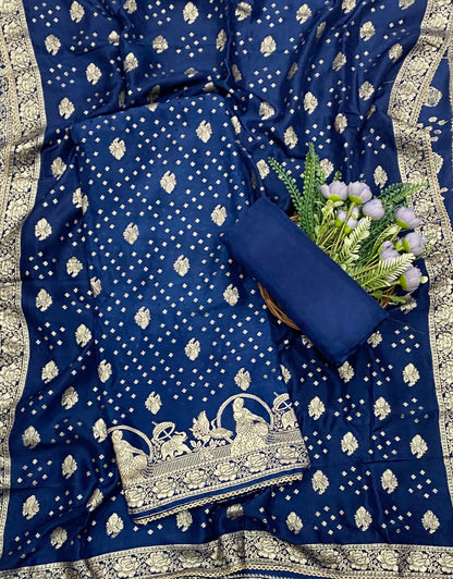 176D Dola Silk Navy Blue Suit Fabric / CKC Partywear Collection