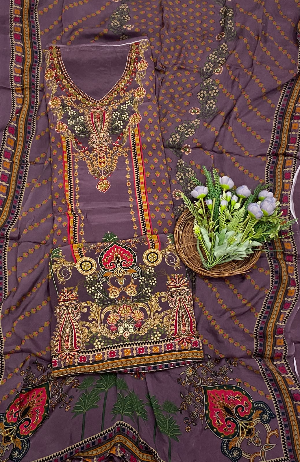 181D Crepe Mauve Suit Fabric/ CKC Partywear Collection