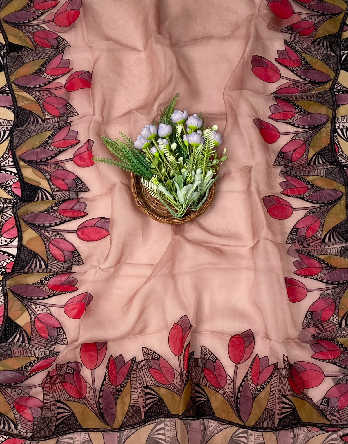 187D Pure Organza Peach Suit Fabric/ CKC Partywear Collection