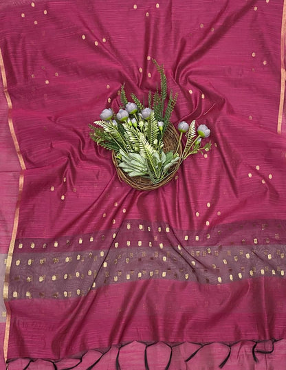 74D Jamdani Magenta Suit Fabric / CKC Jamdani Suits
