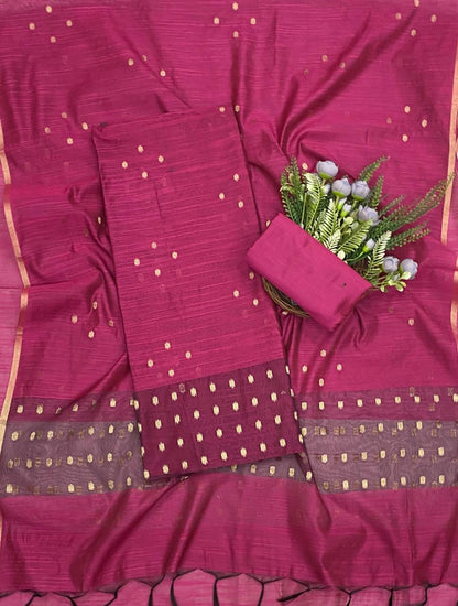 74D Jamdani Magenta Suit Fabric / CKC Jamdani Suits