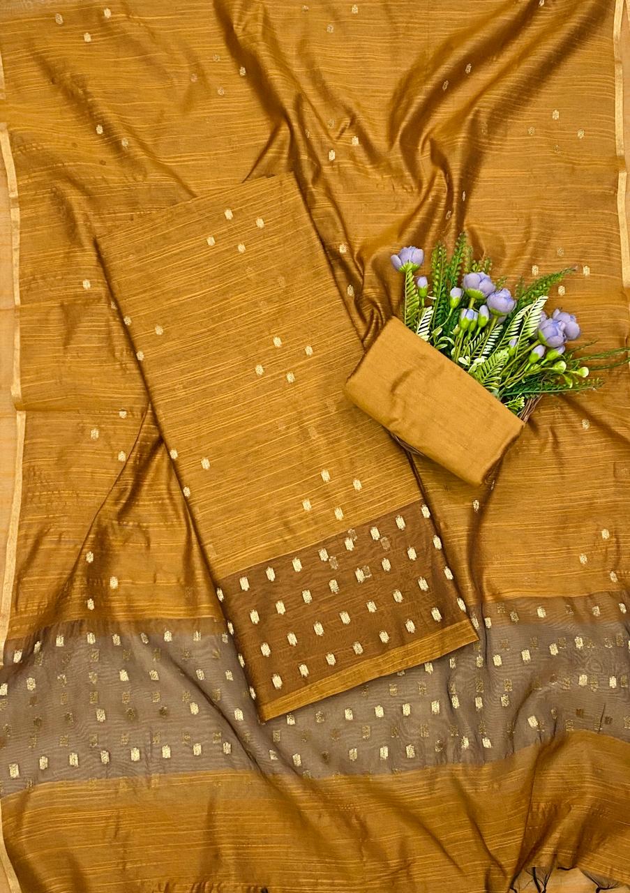 72D Jamdani Mustard Suit Fabric / CKC Jamdani Suits