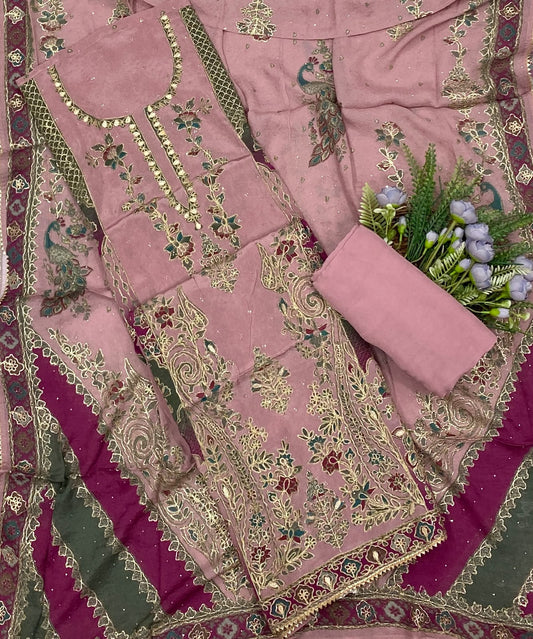 234D Crepe Pink Suit Fabric / CKC Crepe Suits