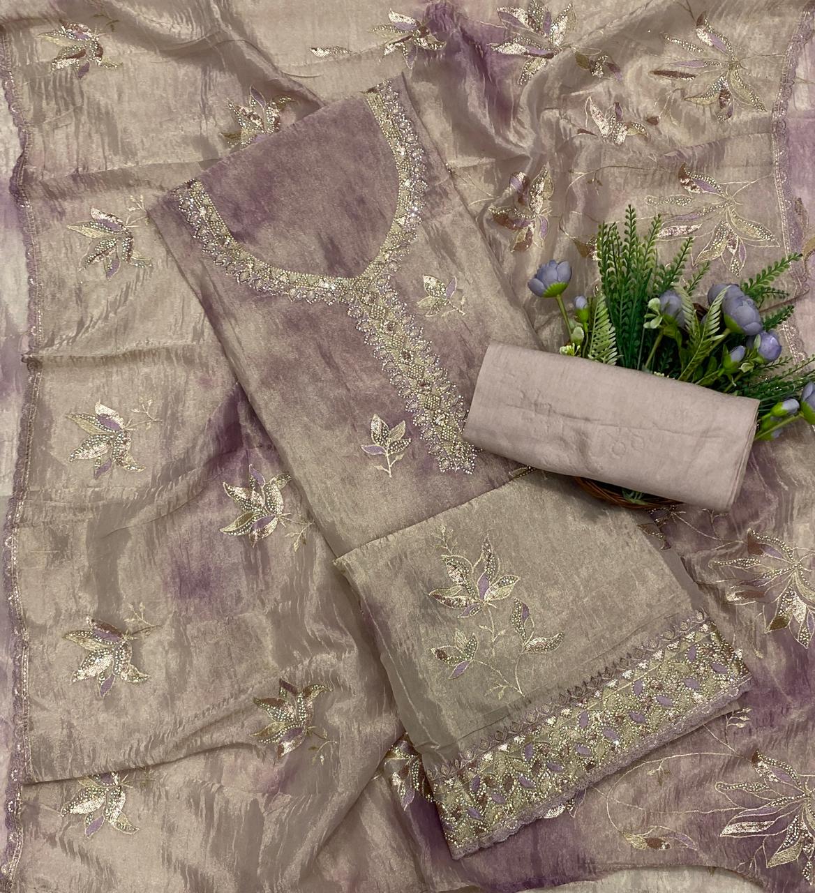 250D Shimmer Dusty Lilac Suit Fabric/ CKC Partywear Collection