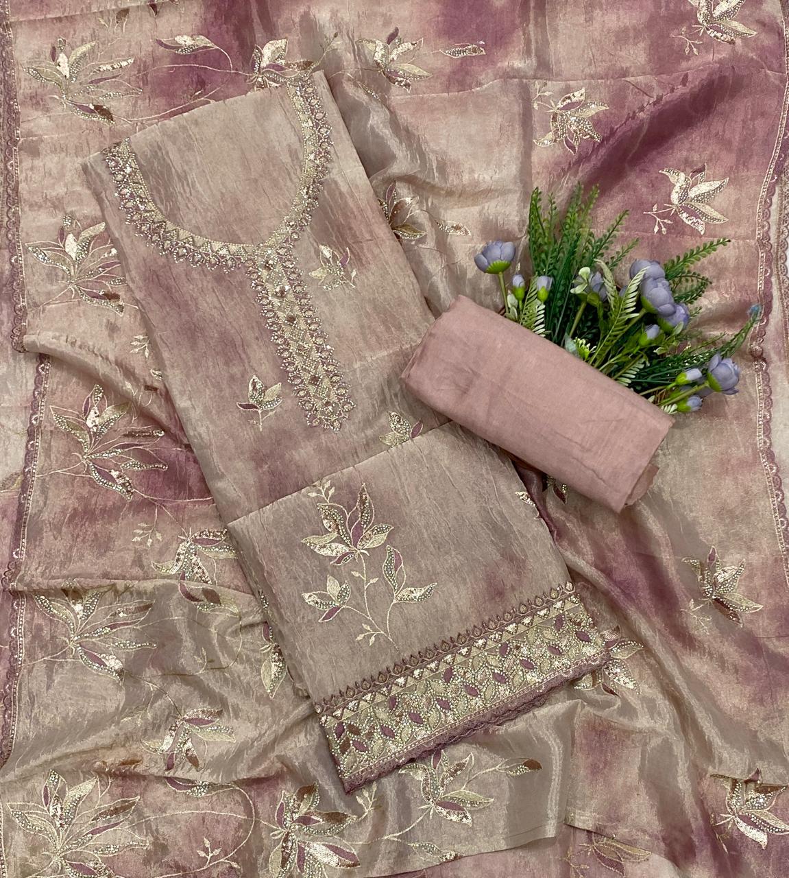 248D Shimmer Dusty Pink Suit Fabric/ CKC Partywear Collection