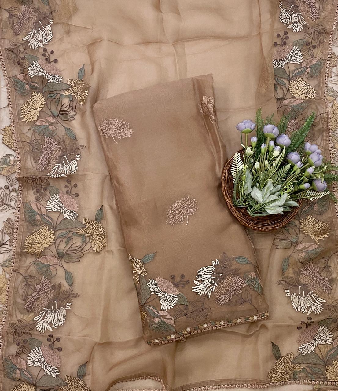 251D Pure Organza Skin Suit Fabric/ CKC Partywear Collection