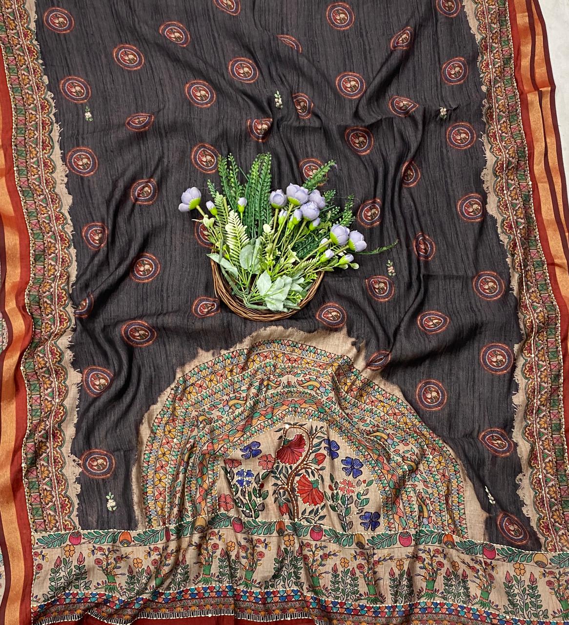 516C Maheshwari Brown Suit Fabric / CKC Maheshwari Suits