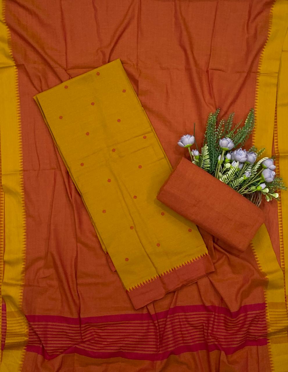 351D Cotton Yellow suit Fabric / CKC Cotton Bazaar