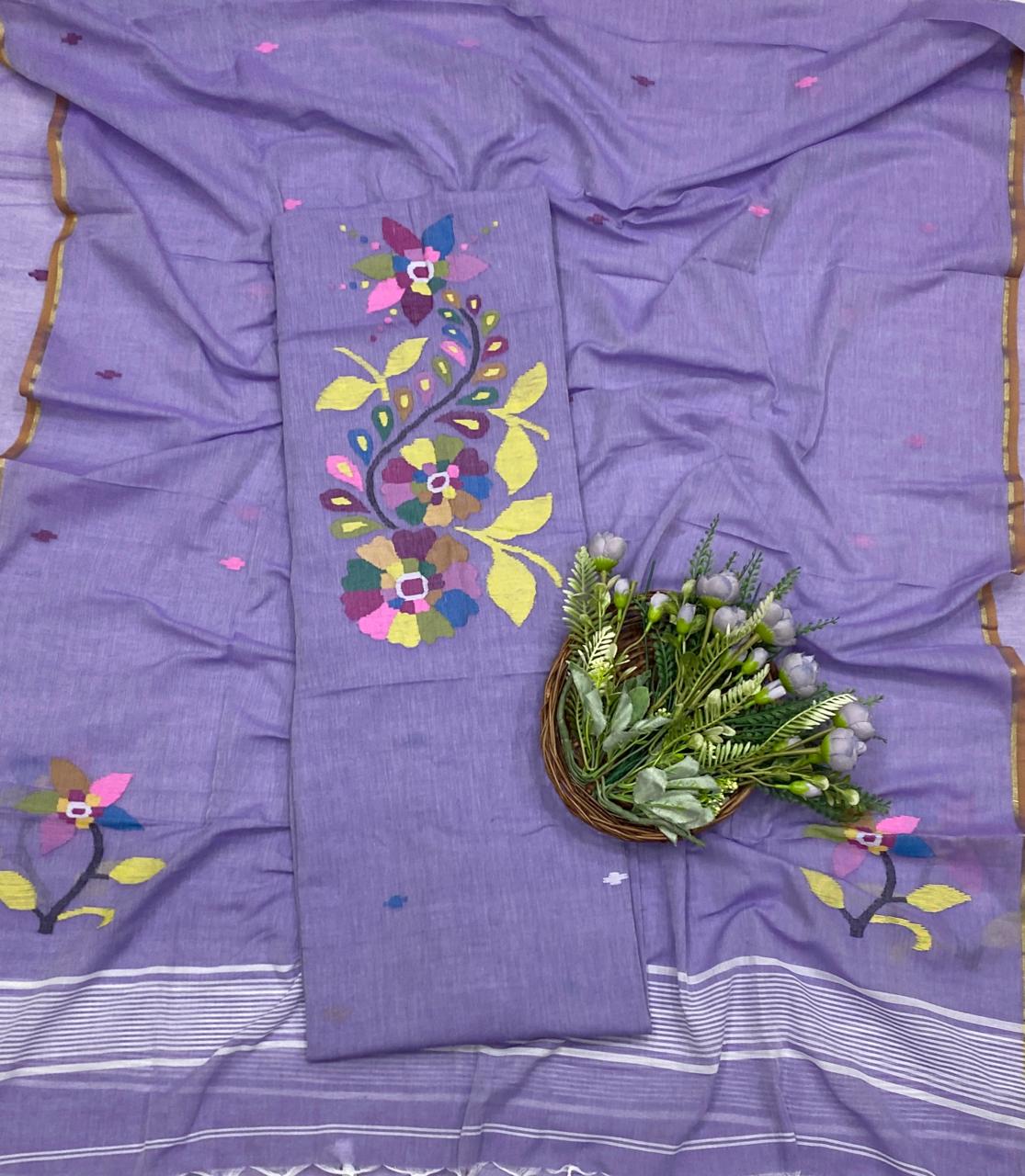 342D  Pure Mul Cotton Purple Suit Fabric / CKC Mul Cotton