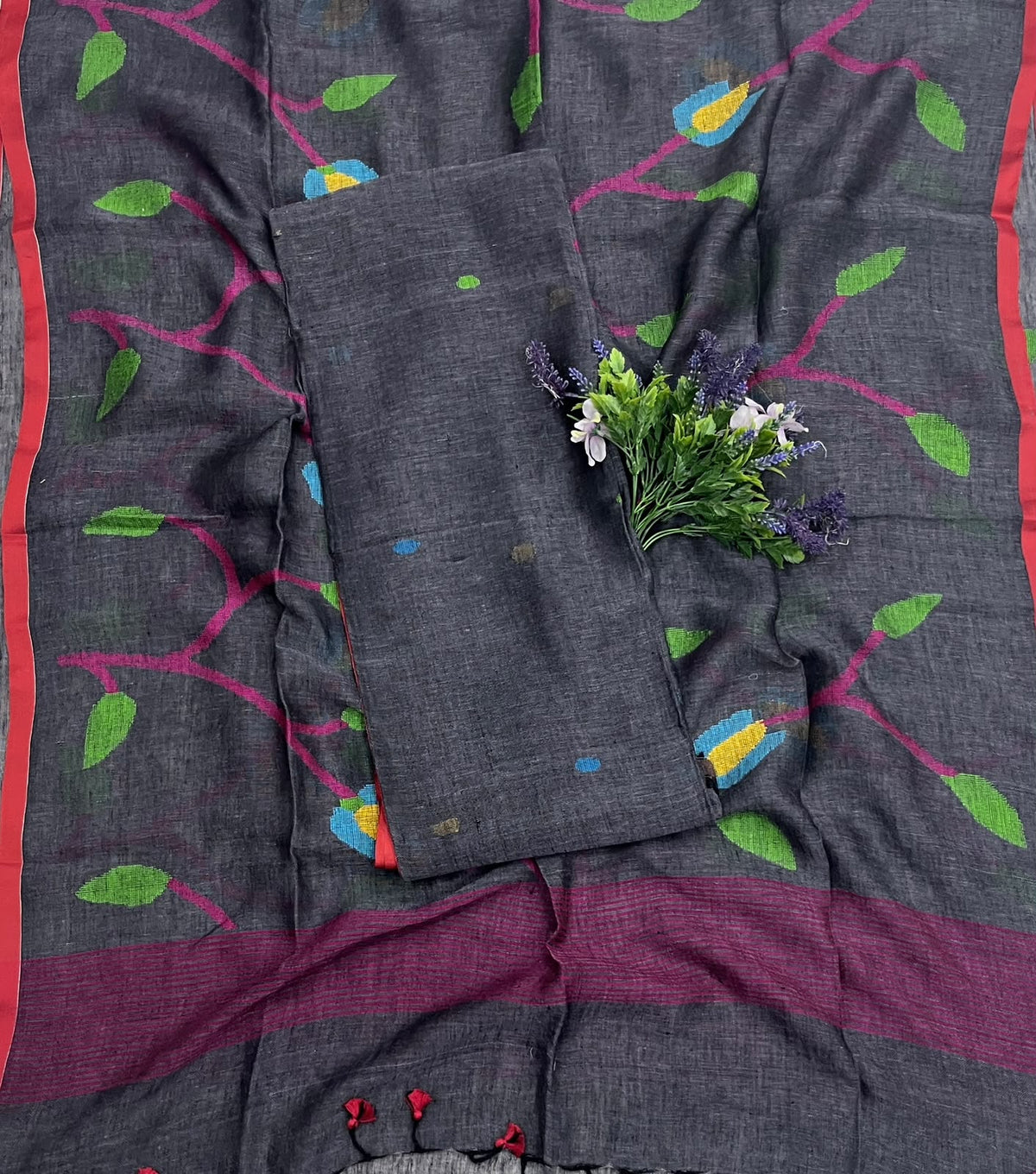 319D Linen Dark Grey Suit Fabric/ CKC Linen Suits