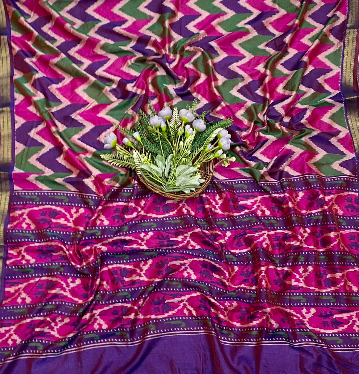 367D Patola Silk Purple Suit Fabric / CKC Patola Silk Suit