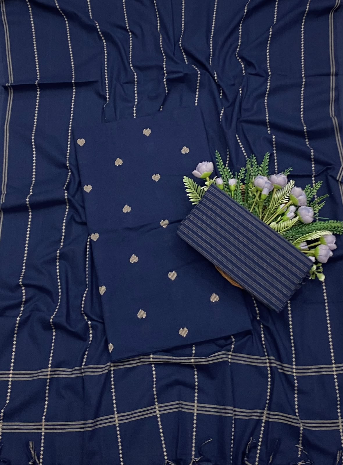 360D Cotton Navy Blue suit Fabric / CKC Cotton Bazaar