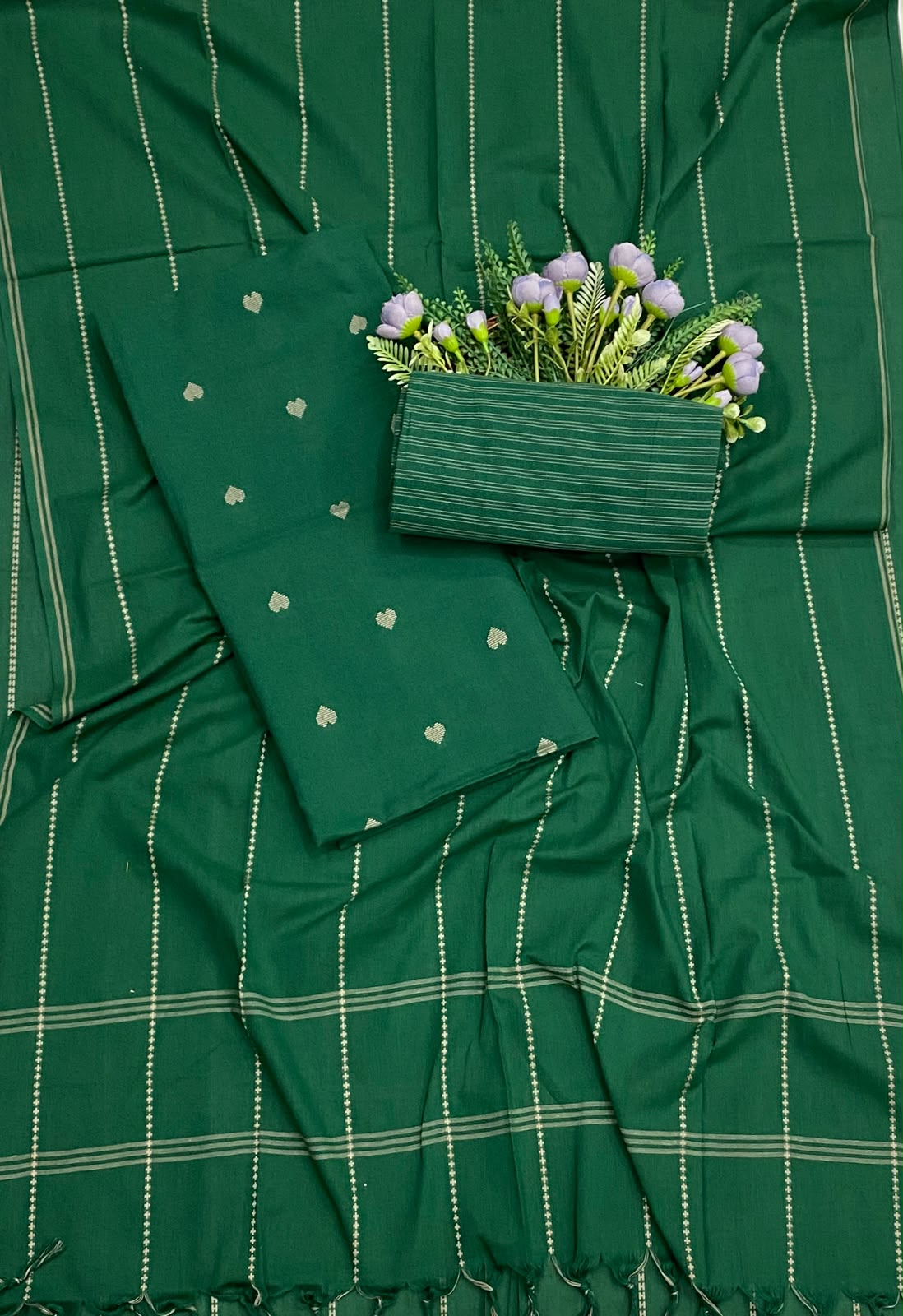 357D Cotton Dark Green suit Fabric / CKC Cotton Bazaar