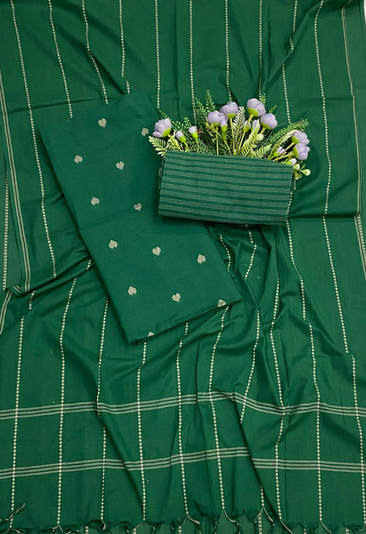 357D Cotton Dark Green suit Fabric / CKC Cotton Bazaar