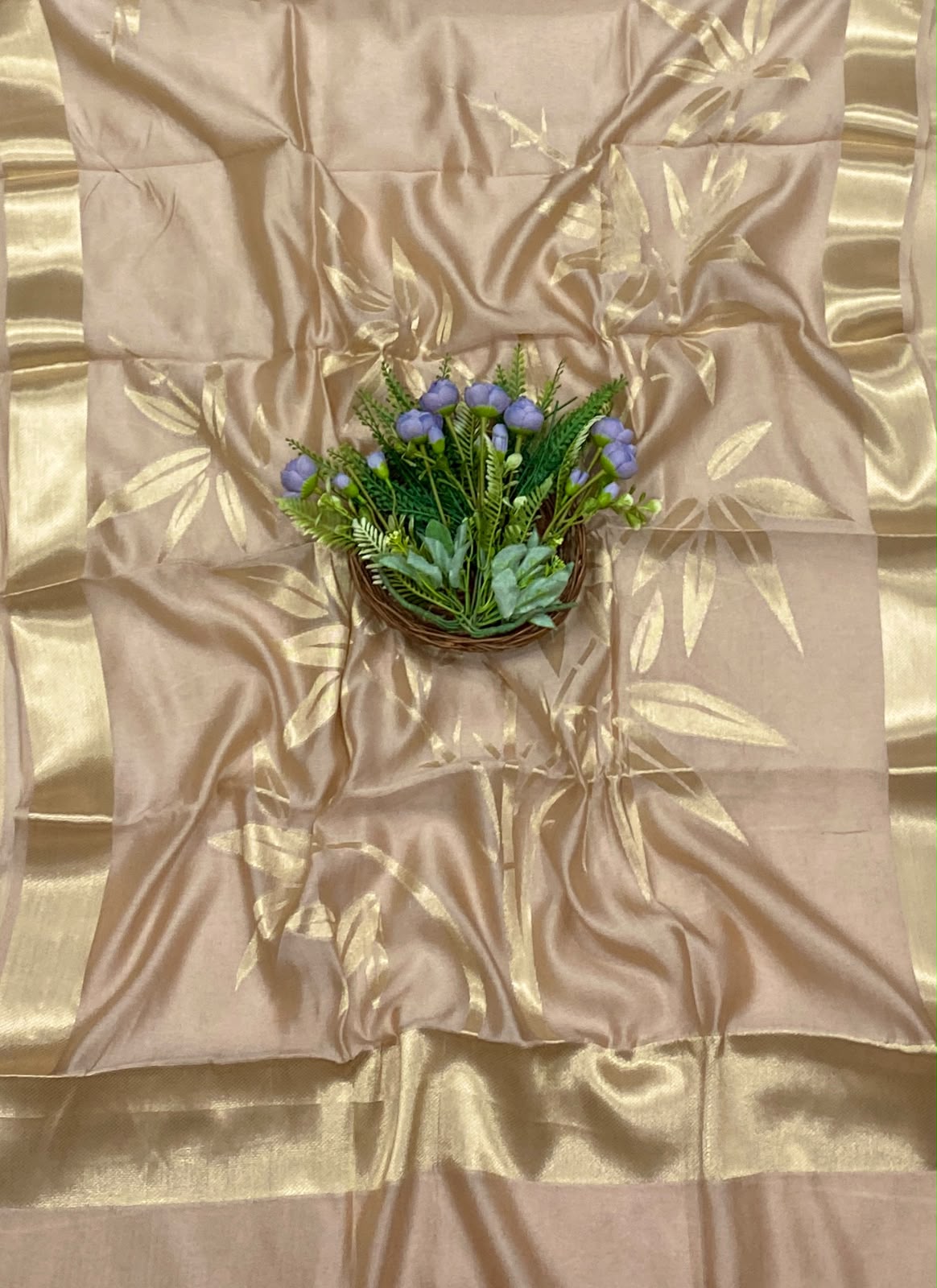 364D Banarasi Silk Light Peach  Suit Fabric / CKC Banarasi Edit