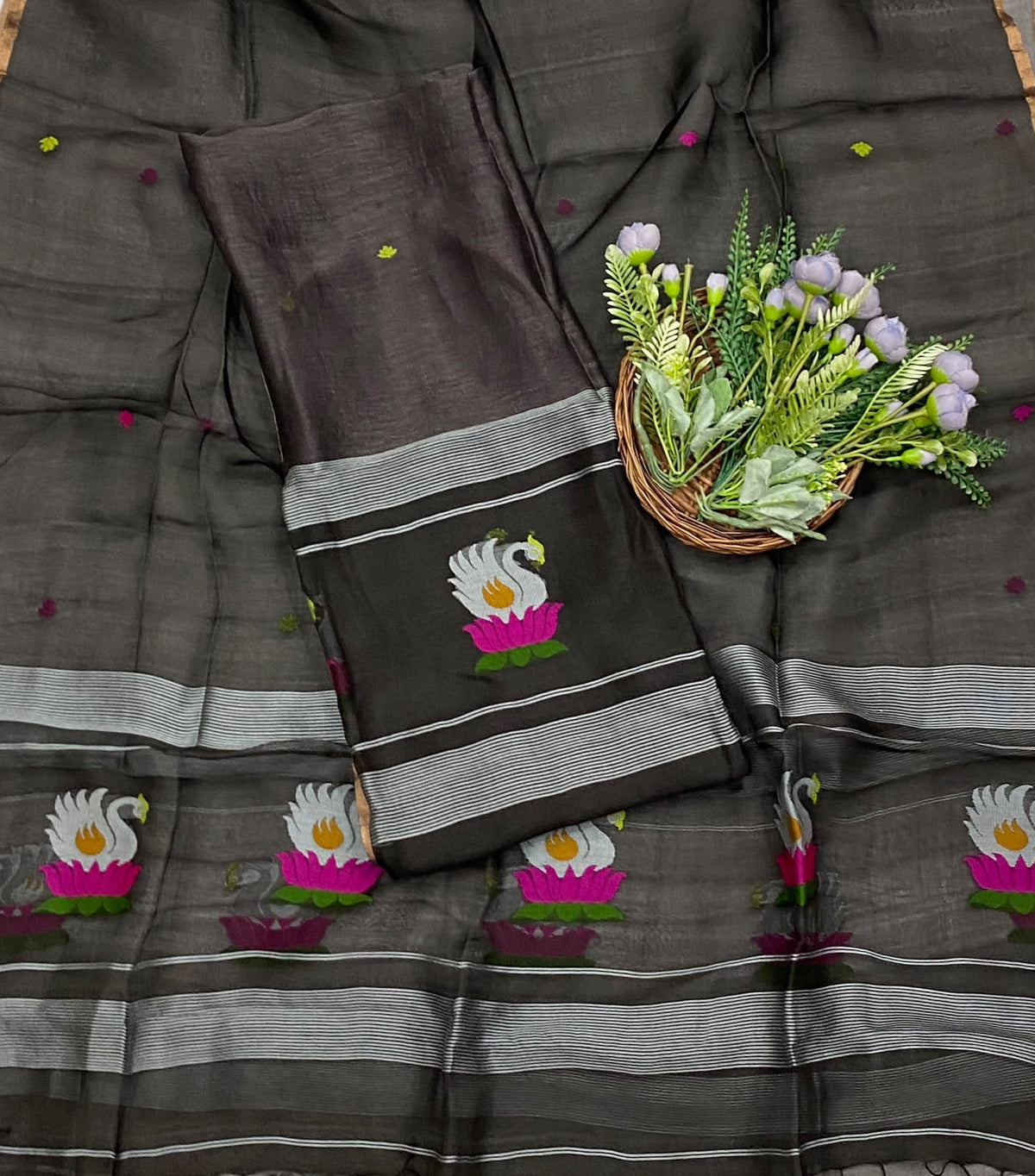 340D Linen Silk Dark Brown Suit Fabric/ CKC Linen Suits
