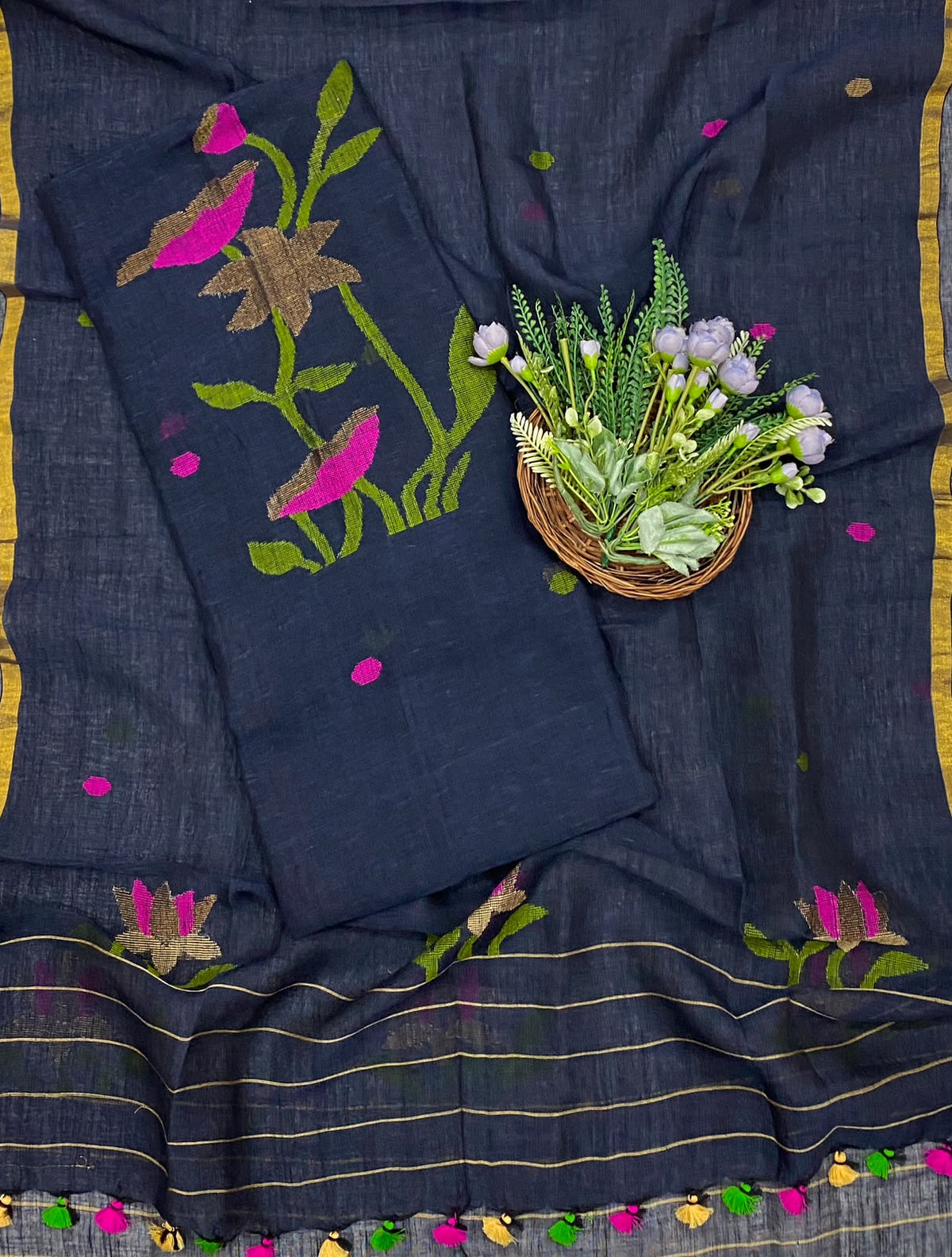 335D Linen Navy Blue Suit Fabric/ CKC Linen Suits