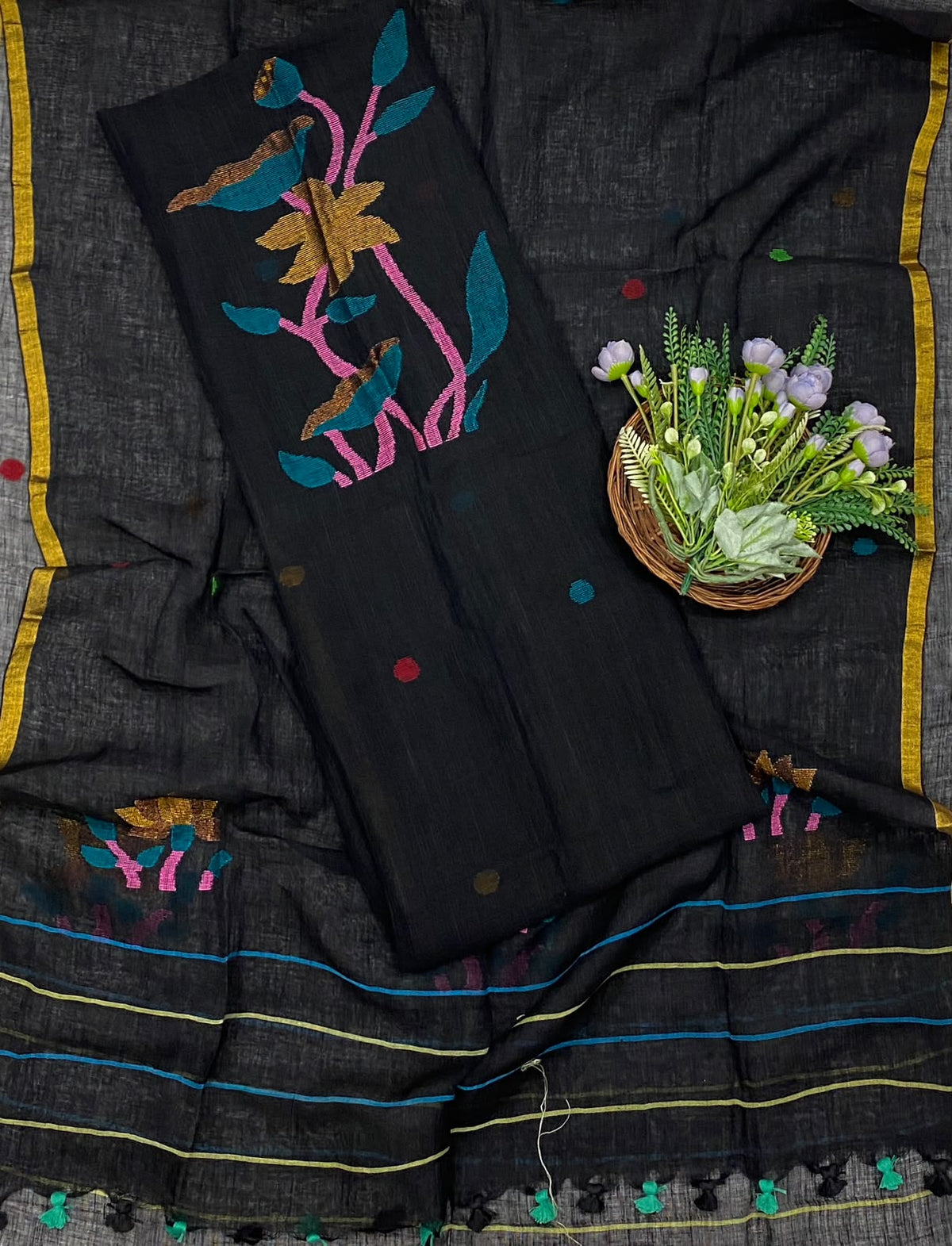 336D Linen Black Suit Fabric/ CKC Linen Suits
