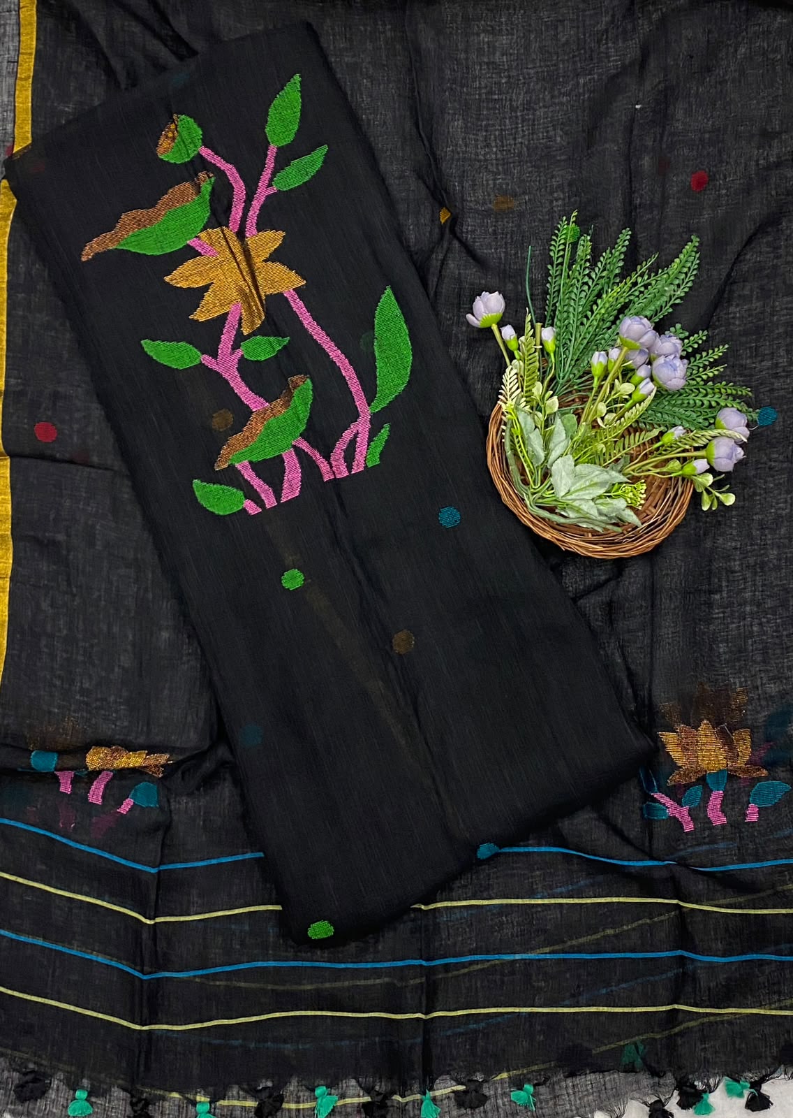 333D Linen Black Suit Fabric/ CKC Linen Suits