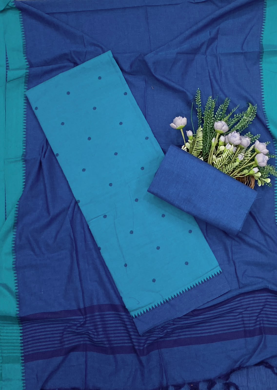 352D Cotton Blue suit Fabric / CKC Cotton Bazaar