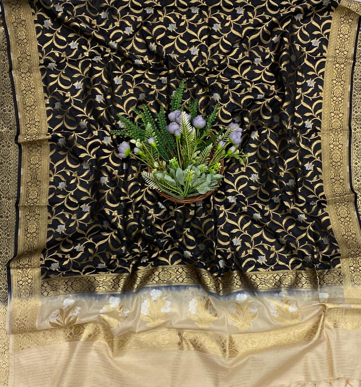 388D Banarasi Silk Black Suit Fabric / CKC Banarasi Edit