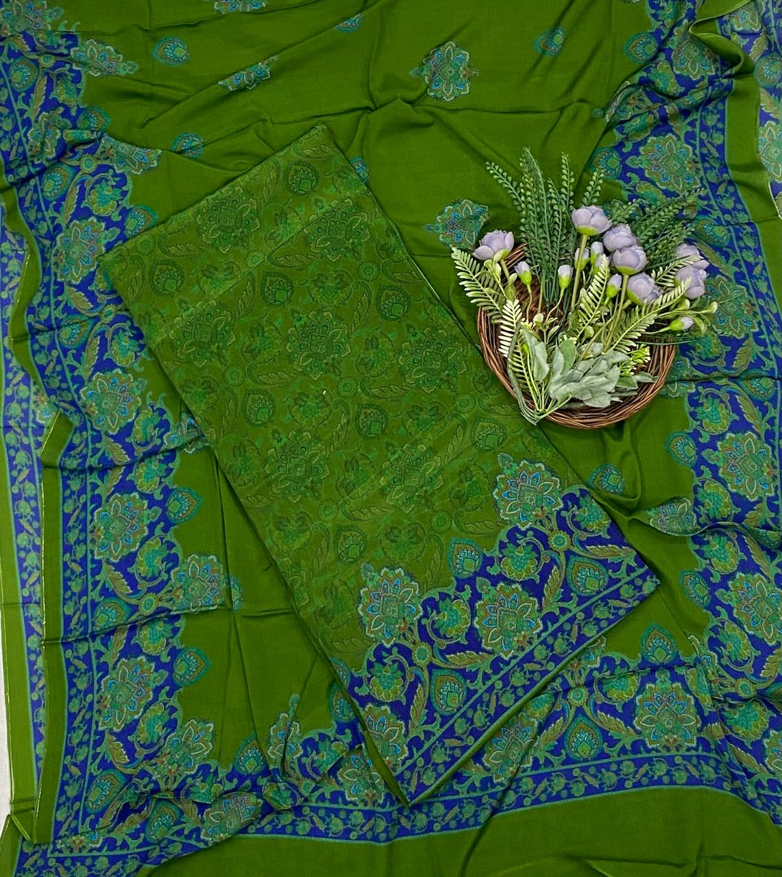 279D Crepe Green Suit Fabric / CKC Crepe Suits
